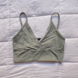 Brandy Melville sage green crop top